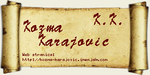 Kozma Karajović vizit kartica